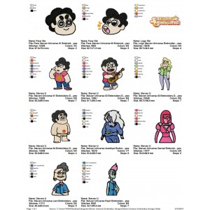 Package 11 Steven Universe Embroidery Designs